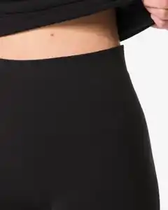 Figurfreundliche Radlerhose mit hoher Taille, leicht figurformend, Baumwolle schwarz