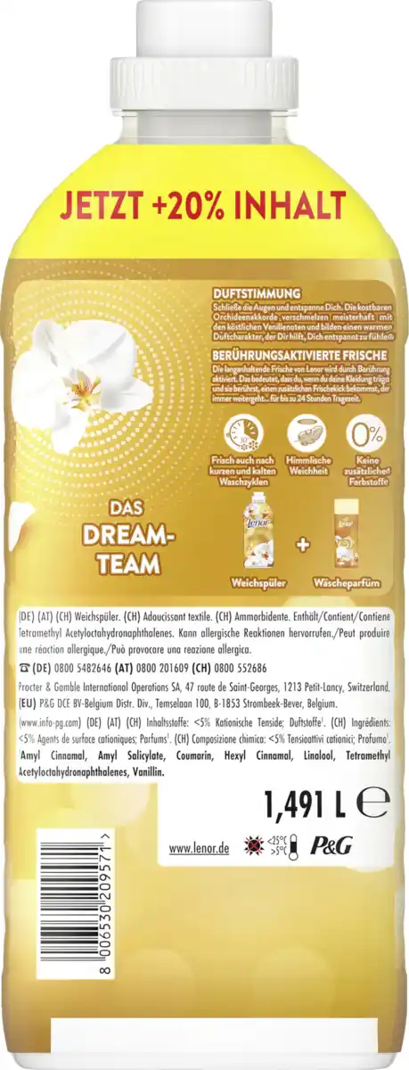 Bild 2 von Lenor Weichspüler Konzentrat Goldene Orchidee Großpackung 71WL, 71 WL