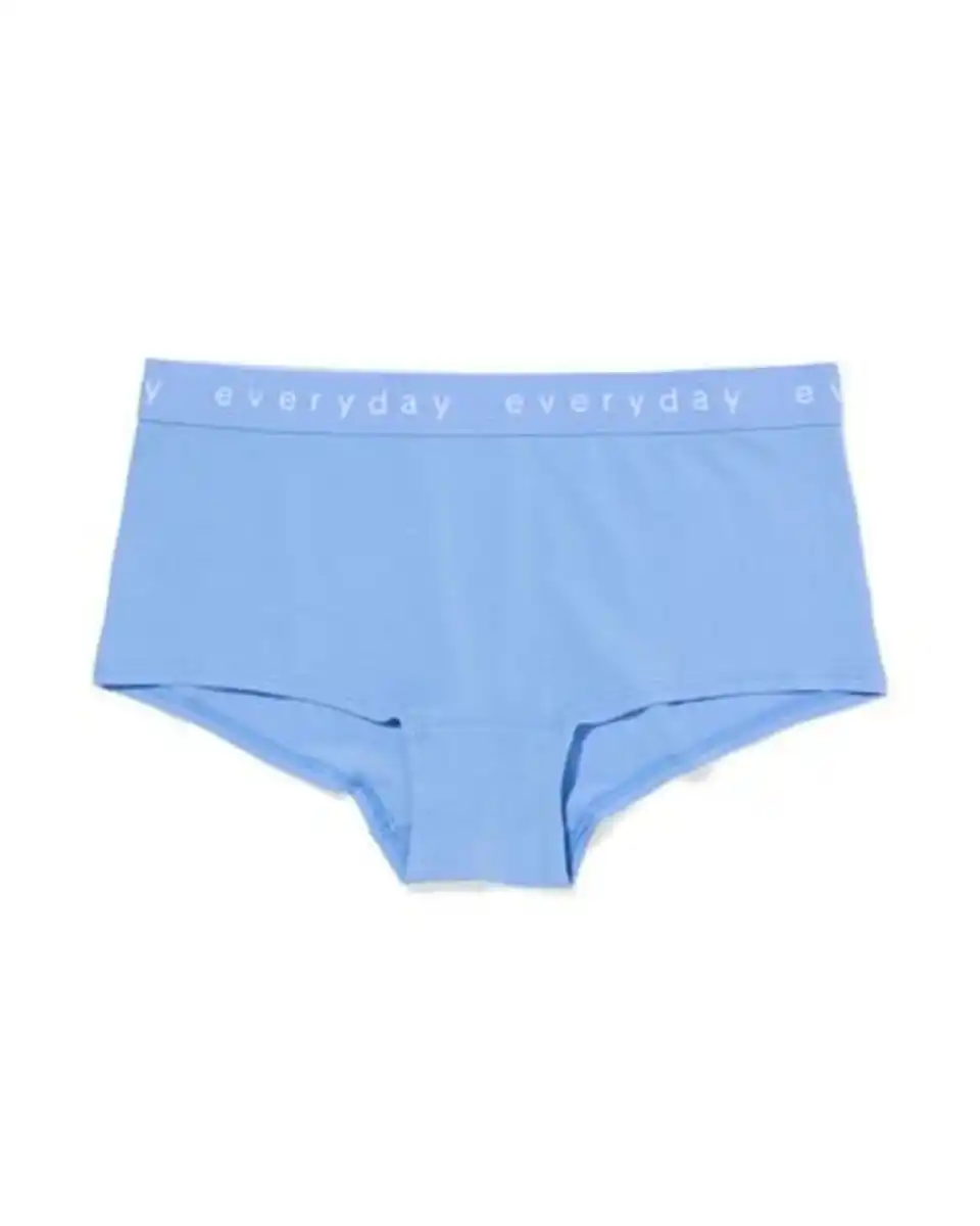 Bild 4 von Damen-Boxershorts aus Baumwolle mit „everyday“ auf dem Bund blau