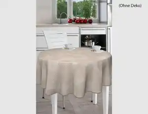 Tischdecke Paspel Kreise Beige Ø140cm