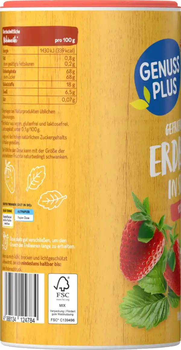 Bild 2 von GENUSS PLUS gefriergetrocknete Erdbeeren in Scheiben, 100 g
