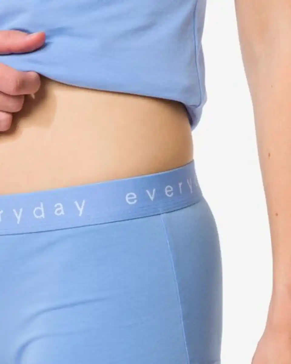 Bild 3 von Damen-Boxershorts aus Baumwolle mit „everyday“ auf dem Bund blau