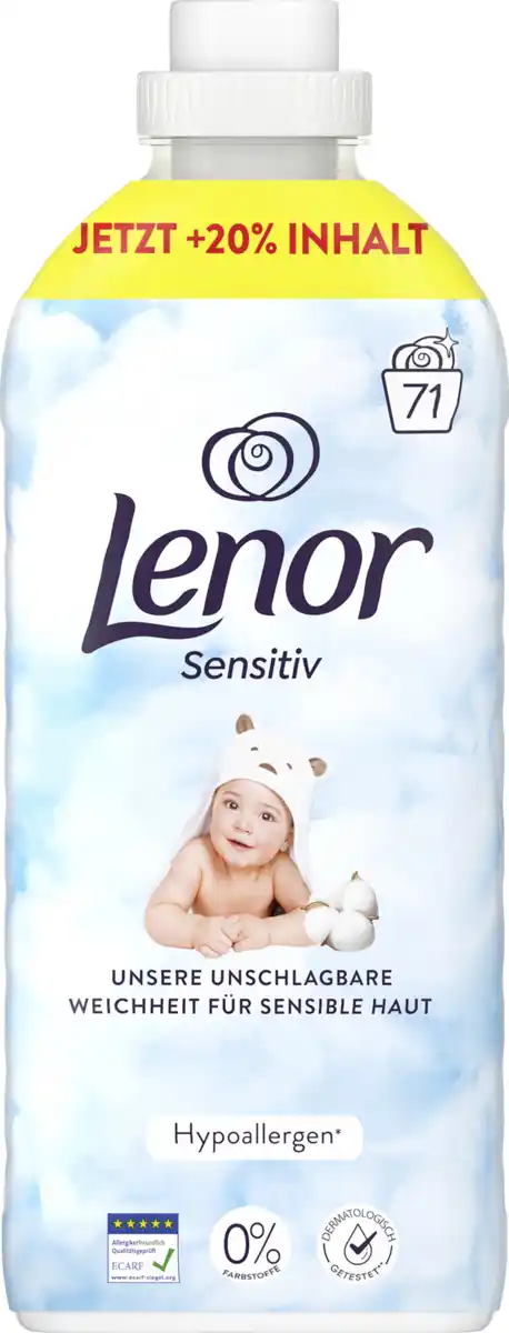 Bild 1 von Lenor Weichspüler Konzentrat Sensitiv Großpackung 71WL, 71 WL