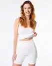 Bild 2 von Figurfreundliche Radlerhose mit hoher Taille, leicht figurformend, Baumwolle weiß