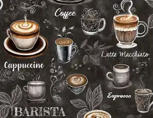 Selbstklebende Vliestapete Kaffee Schwarz