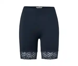 Radlershorts mit Spitzenborte, dunkelblau