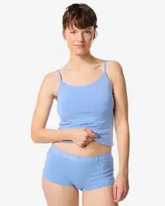Damen-Boxershorts aus Baumwolle mit „everyday“ auf dem Bund blau