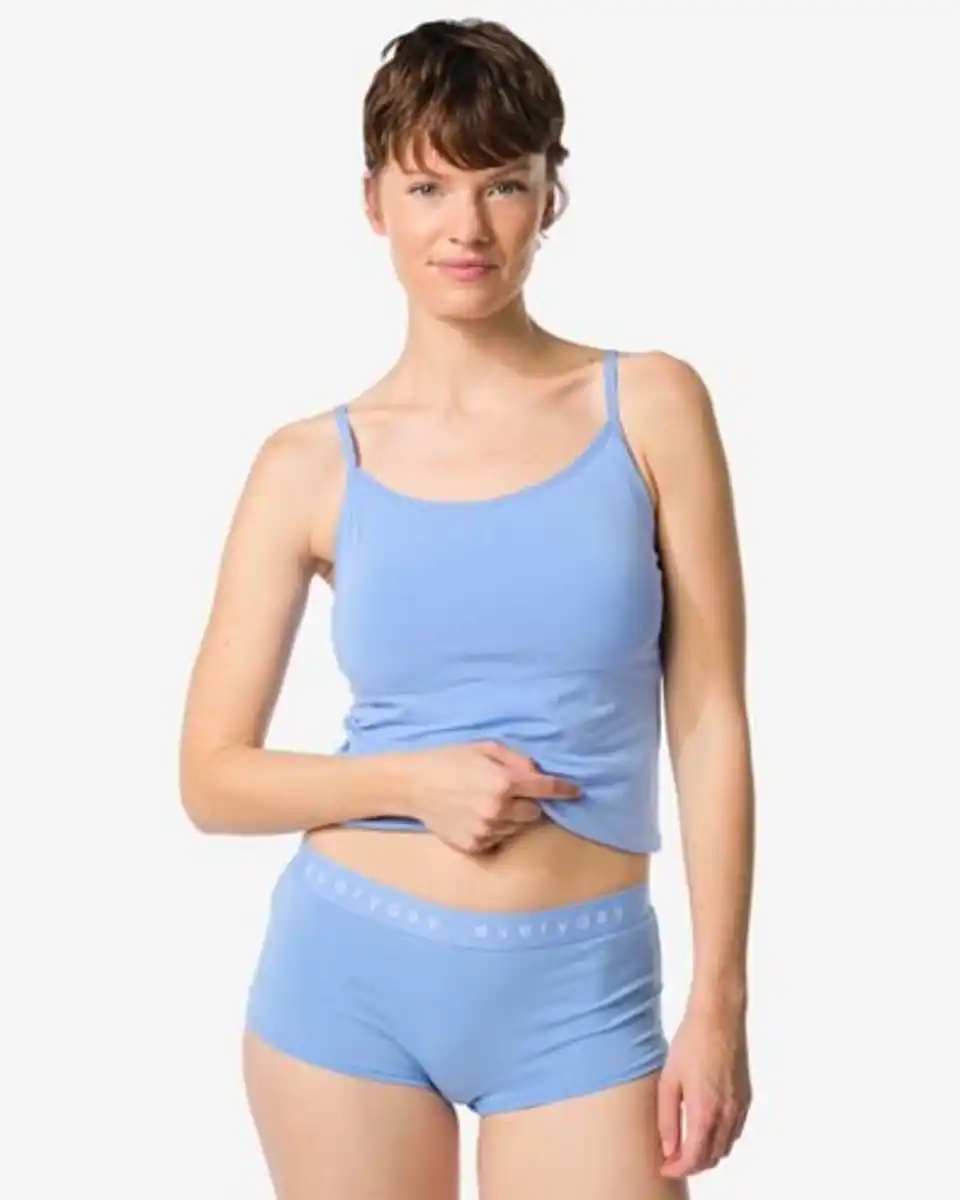 Bild 1 von Damen-Boxershorts aus Baumwolle mit „everyday“ auf dem Bund blau