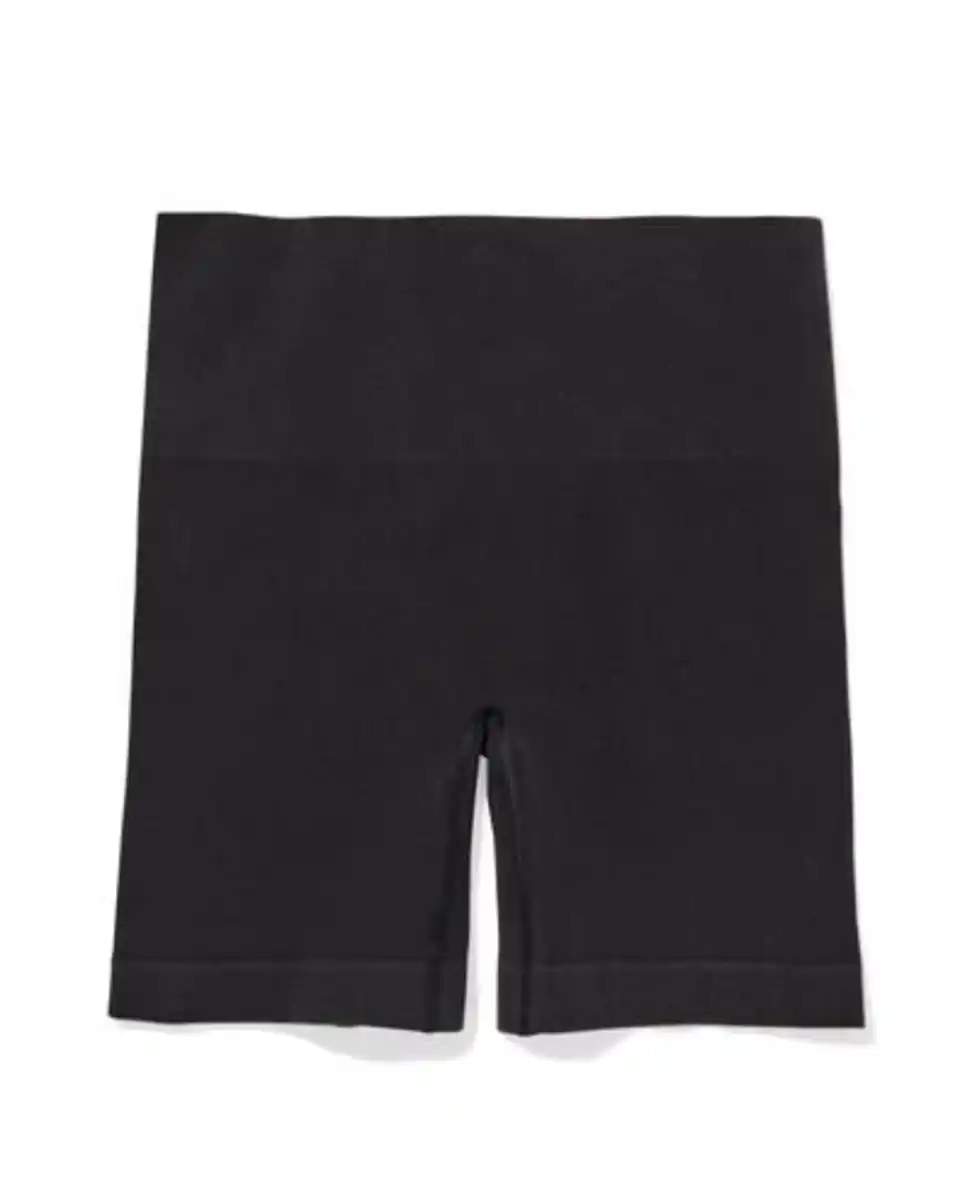 Bild 3 von Figurfreundliche Radlerhose mit hoher Taille, leicht figurformend, Baumwolle schwarz
