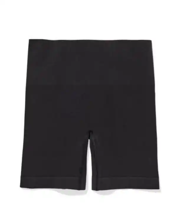 Bild 3 von Figurfreundliche Radlerhose mit hoher Taille, leicht figurformend, Baumwolle schwarz