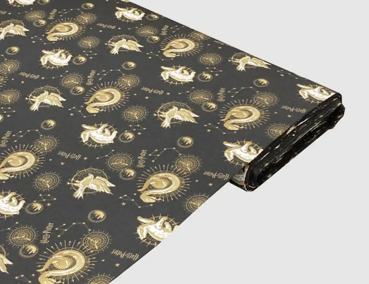 Bild 1 von Dekostoff Harry Potter Schwarz, Gold