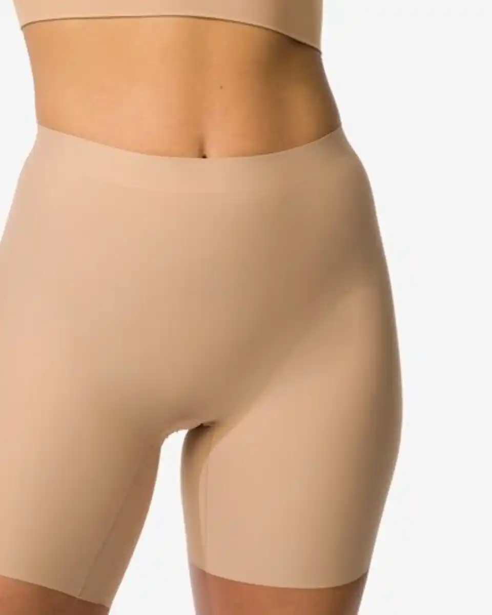 Bild 1 von Mittelstark figurfreundliche Radlerhose mit hoher Taille beige