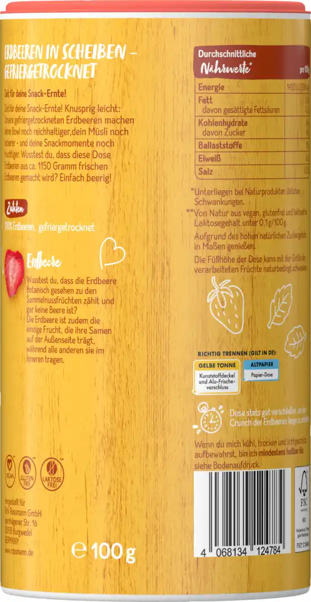 Bild 4 von GENUSS PLUS gefriergetrocknete Erdbeeren in Scheiben, 100 g