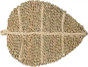 Dekotablett Leaf in Naturfarben, Naturfarben