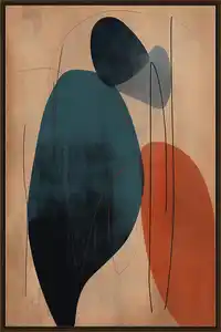 Keilrahmenbild Lotta ca. 60x90cm, Rot, Schwarz, Dunkelbraun, Beige