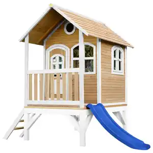 Spielhaus, Blau, Braun, Weiß, Holz, Hemlocktanne, 287x231x191 cm, EN 71, CE, FSC 100%, Outdoor Spielzeug, Spielhäuser
