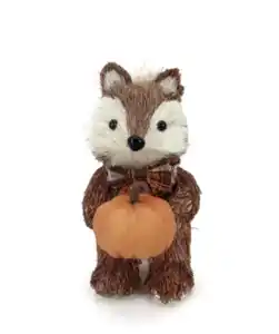 Deko-Fuchs aus Stroh, braun