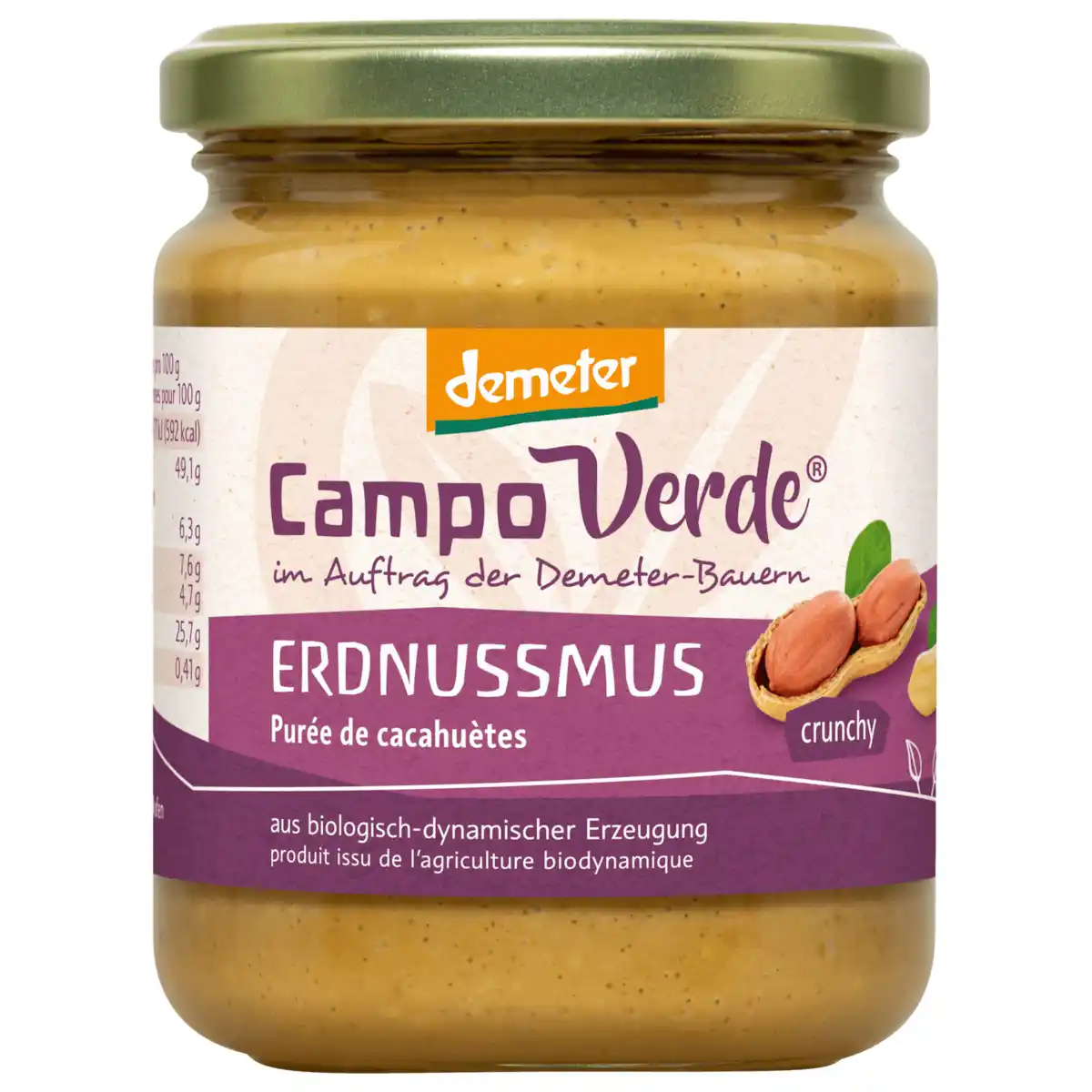 Bild 1 von Campo Verde Bio Demeter Erdnussmus crunchy 250g