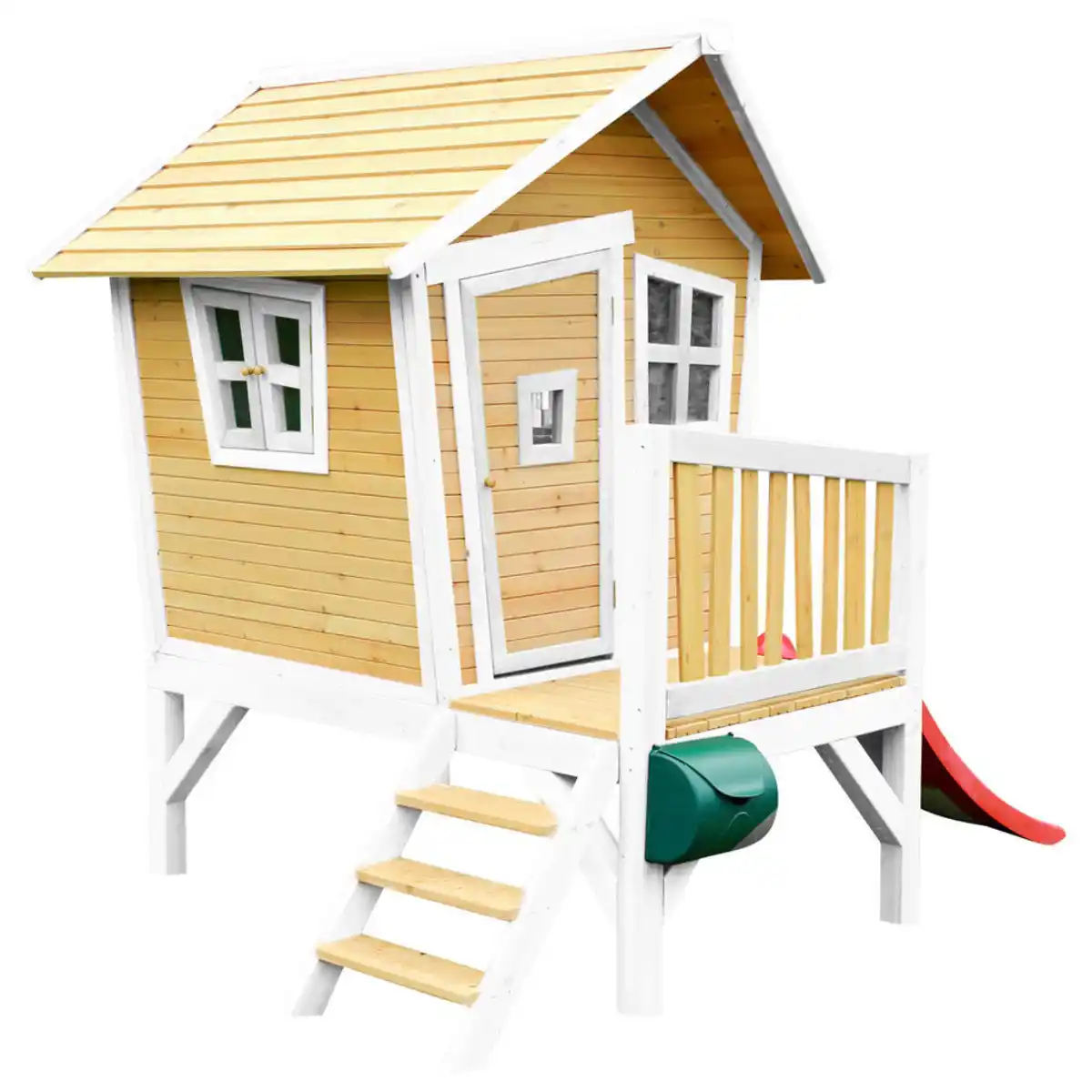 Bild 1 von Spielhaus, Braun, Rot, Weiß, Holz, Kunststoff, Hemlocktanne, 264x203x177 cm, EN 71, CE, FSC 100%, Outdoor Spielzeug, Spielhäuser