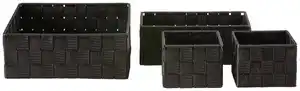 Korbset Kelly in Schwarz, 4 Stk., Schwarz