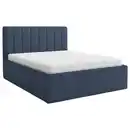 Bild 1 von Boxxx Polsterbett, Dunkelblau, Textil, Hartholz, H3 + H4, Höhe ca. 17 cm, 160x200 cm, Oeko-Tex® Standard 100, gepolstertes Kopfteil, Wendematratze mit unterschiedlichen Härtegraden, in verschieden
