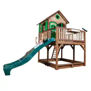 Spielturm Spielturm Liam, Braun, Grün, Holz, Kunststoff, Tanne, 377x291x255 cm, Fsc, EN 71, Outdoor Spielzeug, Spieltürme
