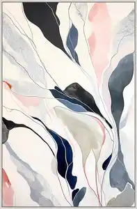 Keilrahmenbild Lotta ca. 60x90cm, Blau, Creme, Weiß, Blaugrau