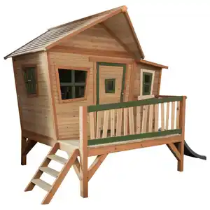 Spielhaus, Braun, Grau, Grün, Holz, Kunststoff, Hemlocktanne, 123x12.8x152 cm, EN 71, CE, FSC 100%, Outdoor Spielzeug, Spielhäuser