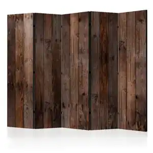 artgeist Paravent, Braun, Cappuccino, Holz, Textil, Kiefer, massiv, Holzoptik, 225x172x3 cm, Motiv auf Vorder- und Rückseite, Wohnzimmer, Raumteiler & Paravents, Paravents