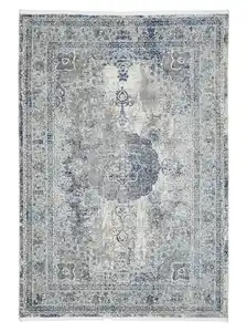 Webteppich Marcus 3 in Hellgrau ca. 160x230cm, Creme, Hellblau