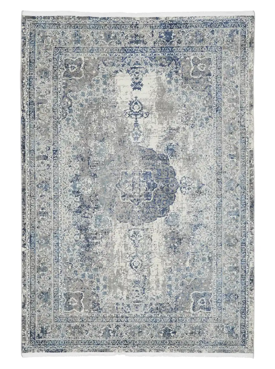 Bild 1 von Webteppich Marcus 3 in Hellgrau ca. 160x230cm, Creme, Hellblau