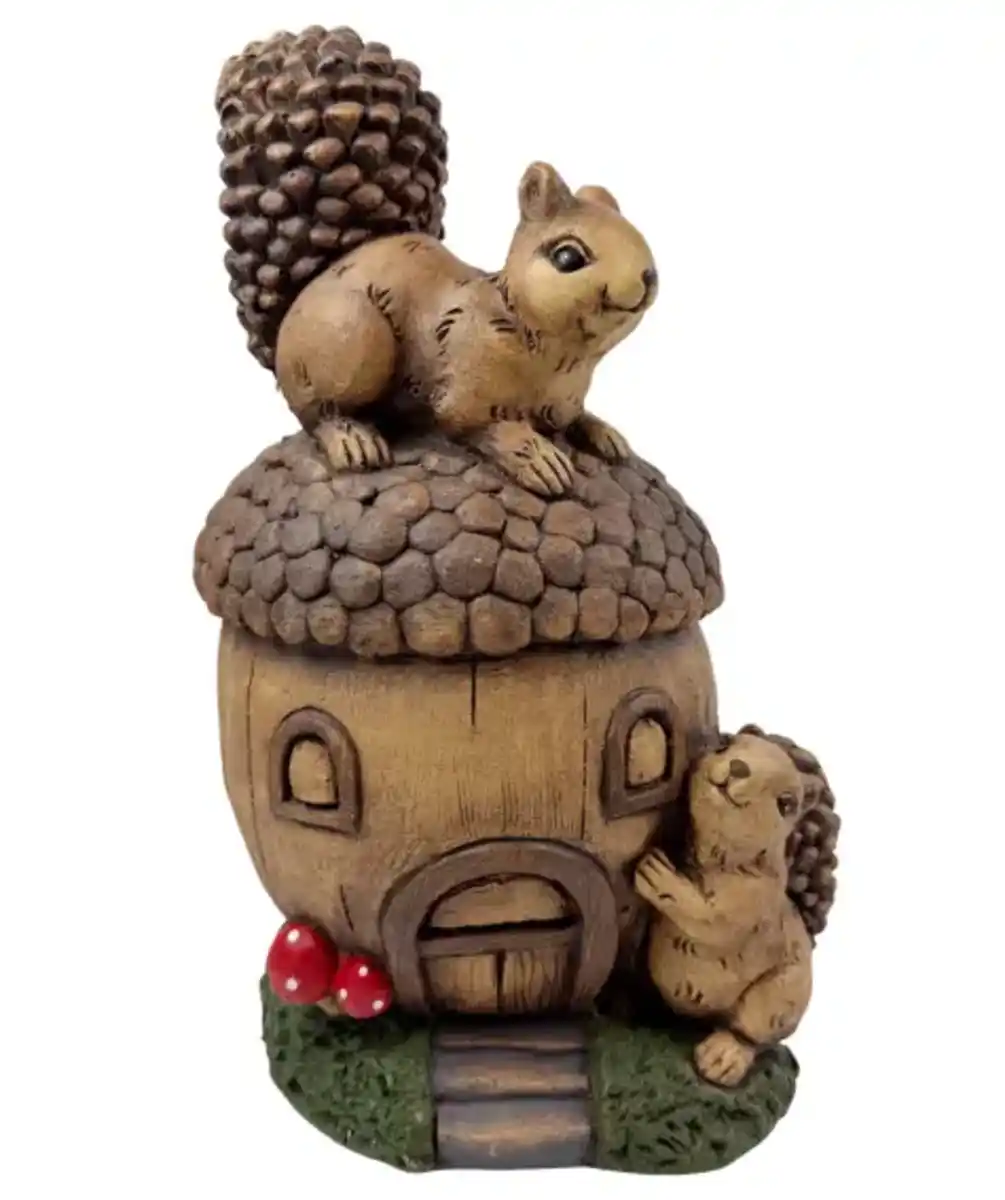 Bild 1 von Deko-Eichelhaus mit Eichhörnchen, braun