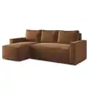 Bild 1 von Masseno Ecksofa, Hellbraun, Textil, 3-Sitzer, L-Form, 232x140 cm, Wohnzimmer, Sofas & Couches, Wohnlandschaften, Ecksofas