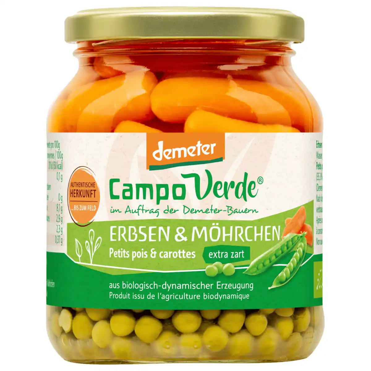 Bild 1 von Campo Verde Bio Demeter Erbsen & Möhrchen 220g