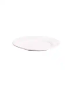 Teller mit dekorativem Rillenrand, creme