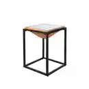 Bild 1 von Beistelltisch Moorea, Schwarz, Hellbraun, Holz, Metall, Mangoholz, massiv, quadratisch, Säule, 40x56x40 cm, individuell kombinierbar, Wohnzimmer, Wohnzimmertische, Beistelltische, Beistelltische Met