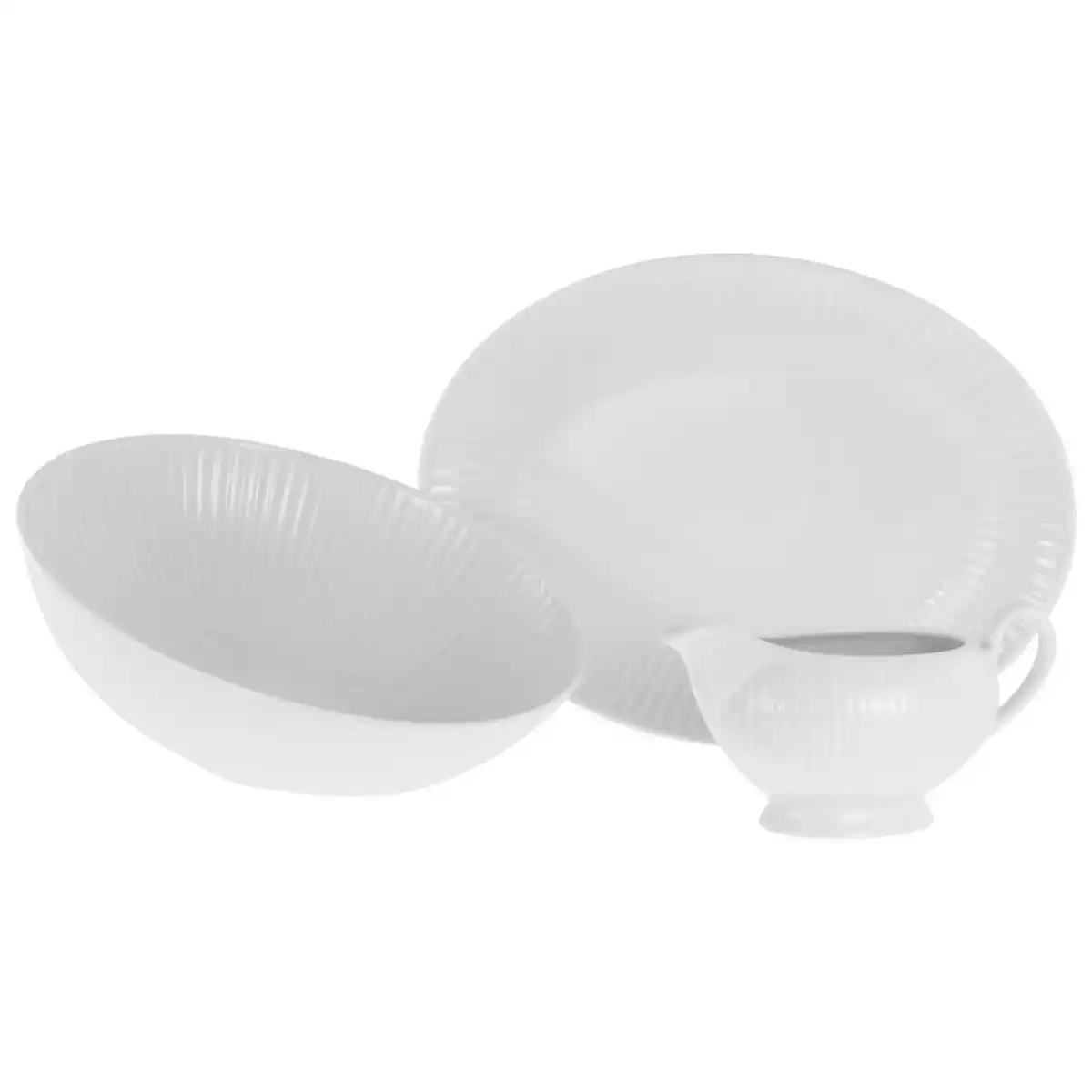 Bild 1 von Creatable Servierschalenset Valencia, Weiß, Keramik, 3-teilig, rund, lebensmittelecht, stapelbar, Essen & Trinken, Geschirr, Schalen & Schüsseln, Servierschalen