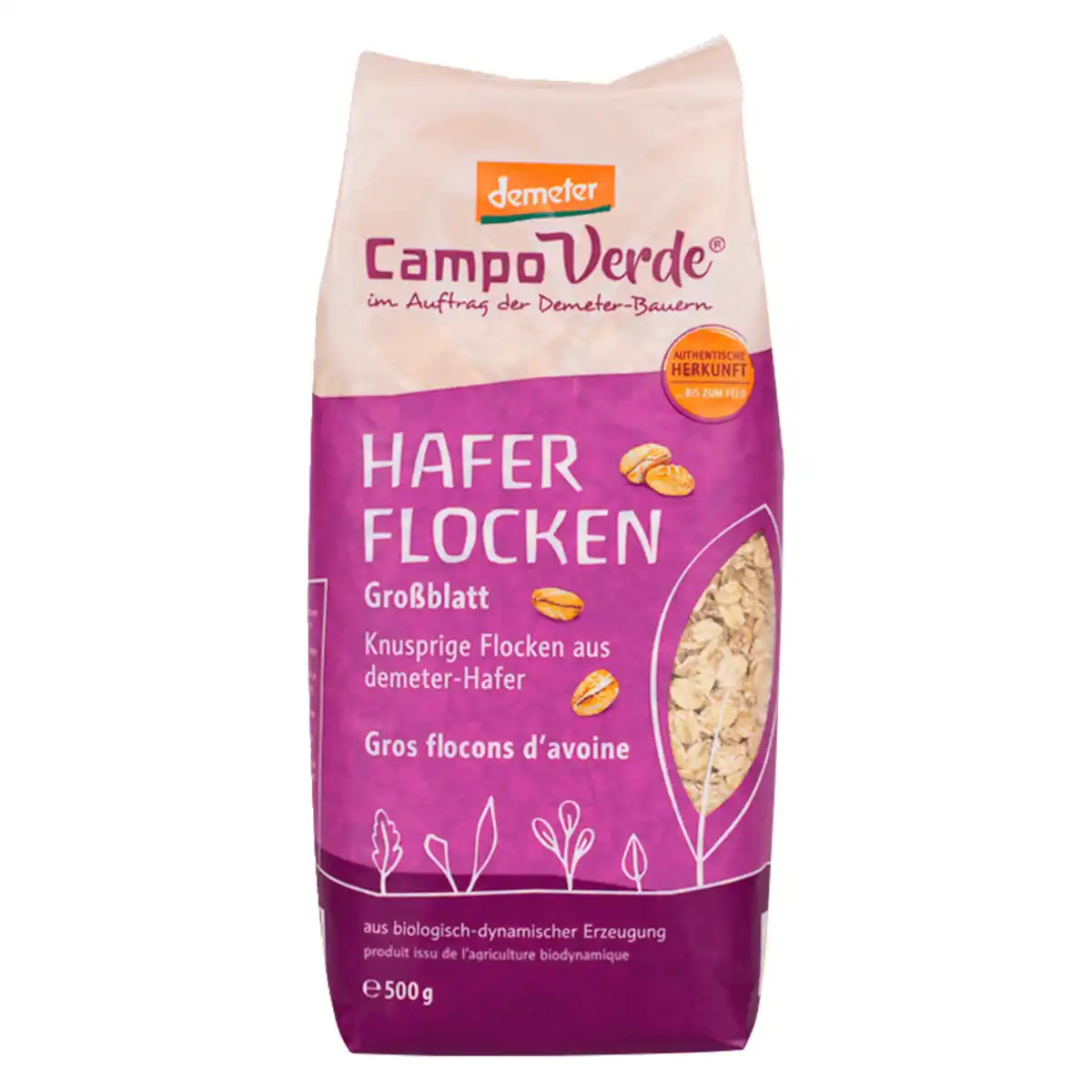 Bild 1 von Campo Verde Bio Demeter Haferflocken Großblatt 500g