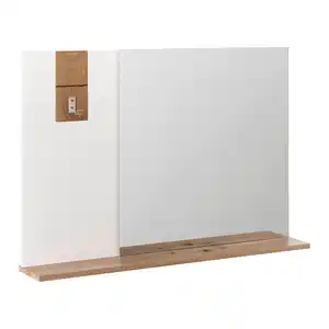 Spiegel Cara ca. 90x62 cm Weiß/Eichefarben, Weiß, Eichefarben