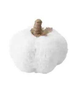 Deko-Kürbis Bouclé, weiß
