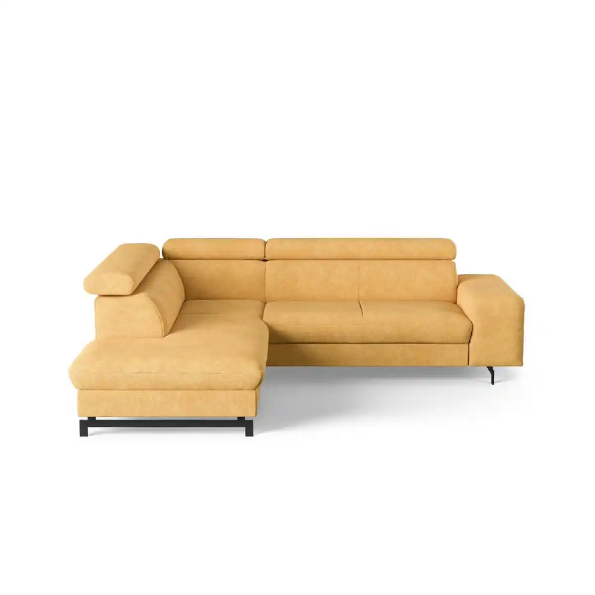 Bild 1 von Cotta Ecksofa, Gelb, Kunststoff, Echtholz,Fichte, 4-Sitzer, Ottomane links,L-Form, 262x215 cm, Wohnzimmer, Sofas & Couches, Wohnlandschaften, Ecksofas