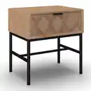 Bild 1 von Nachttisch Milano Schwarz/Esche Echtholz/MDF, Schwarz, Eschefarben