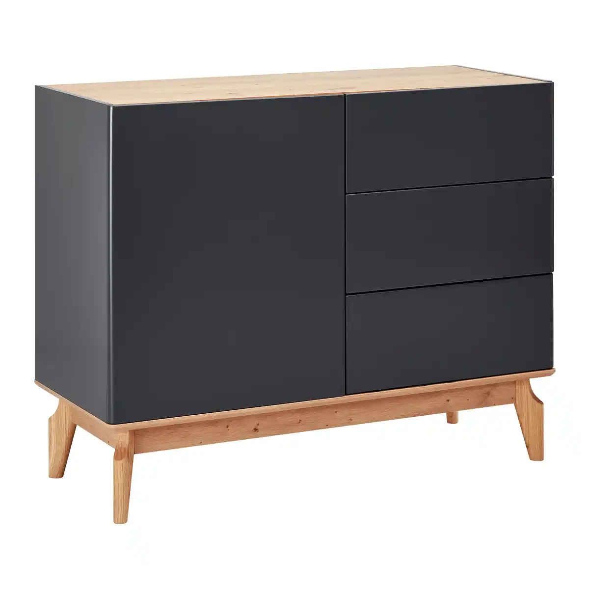 Bild 1 von Sideboard Fosco Grau/Eichefarben Echtholz, Grau, Eichefarben