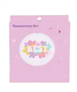 Kreuzstich-Set mit Stickrahmen, rosa