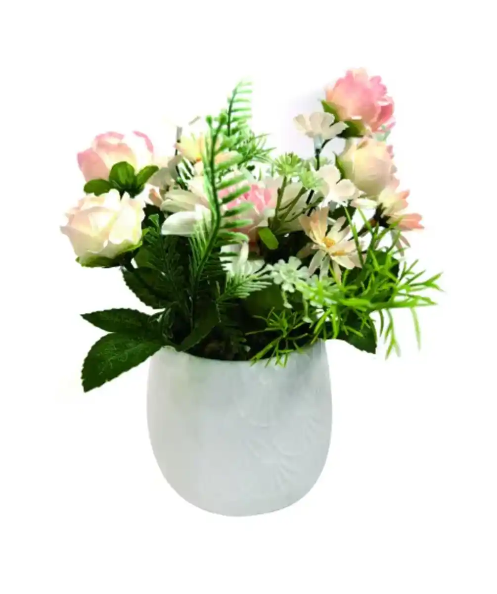 Bild 1 von Kunstblumen im Topf, weiß