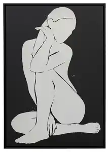 Keilrahmenbild Denise in Schwarz ca. 60x90cm, Schwarz, Weiß