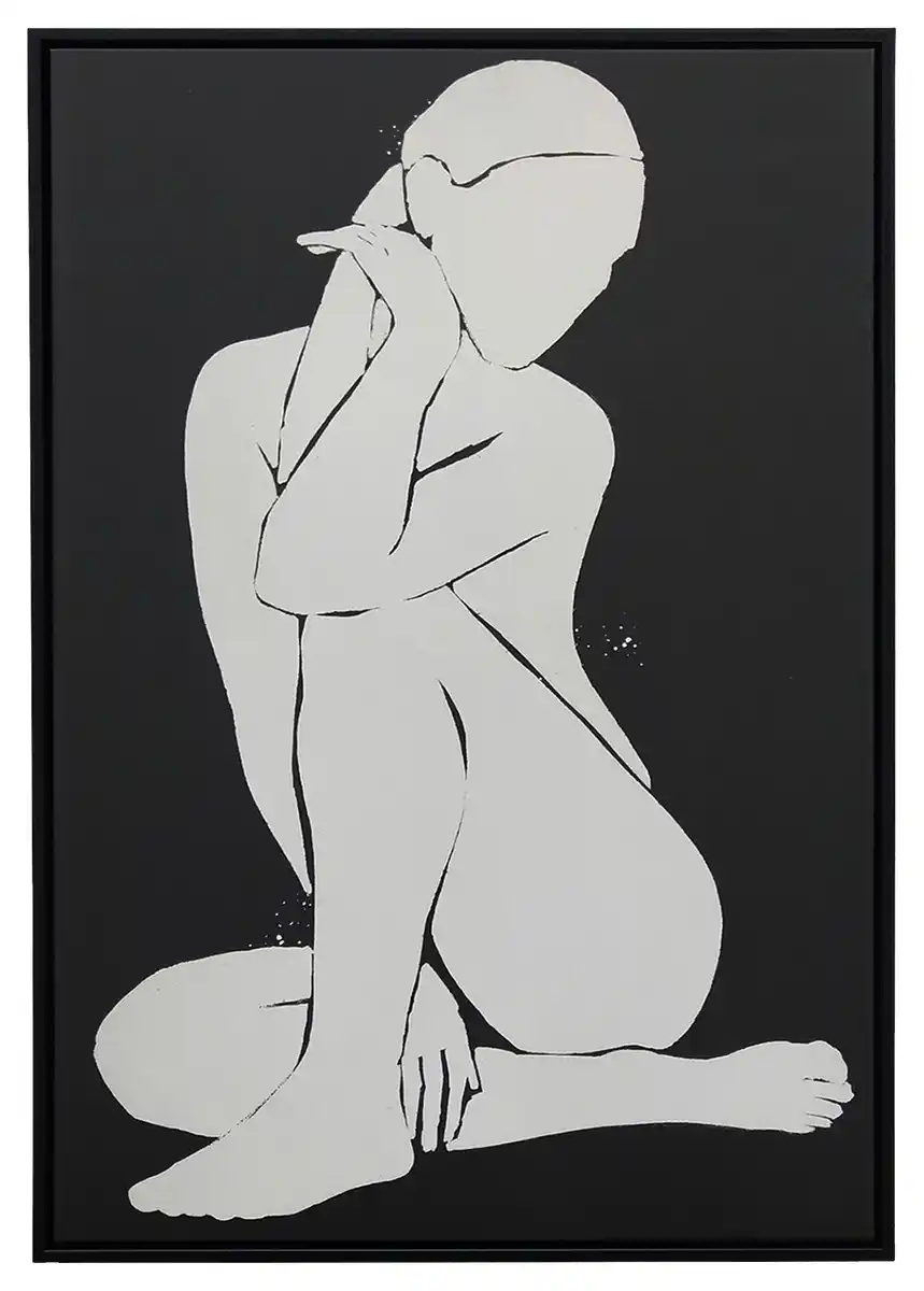 Bild 1 von Keilrahmenbild Denise in Schwarz ca. 60x90cm, Schwarz, Weiß