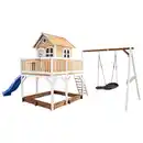 Bild 1 von Spielturm, Blau, Braun, Weiß, Holz, Hemlocktanne, 613x291x277 cm, EN 71, CE, FSC 100%, Outdoor Spielzeug, Spieltürme