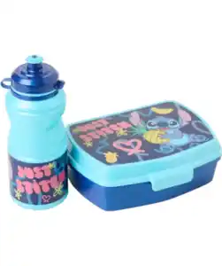 Stitch Lizenz Trinkflasche + Brotdose, blau