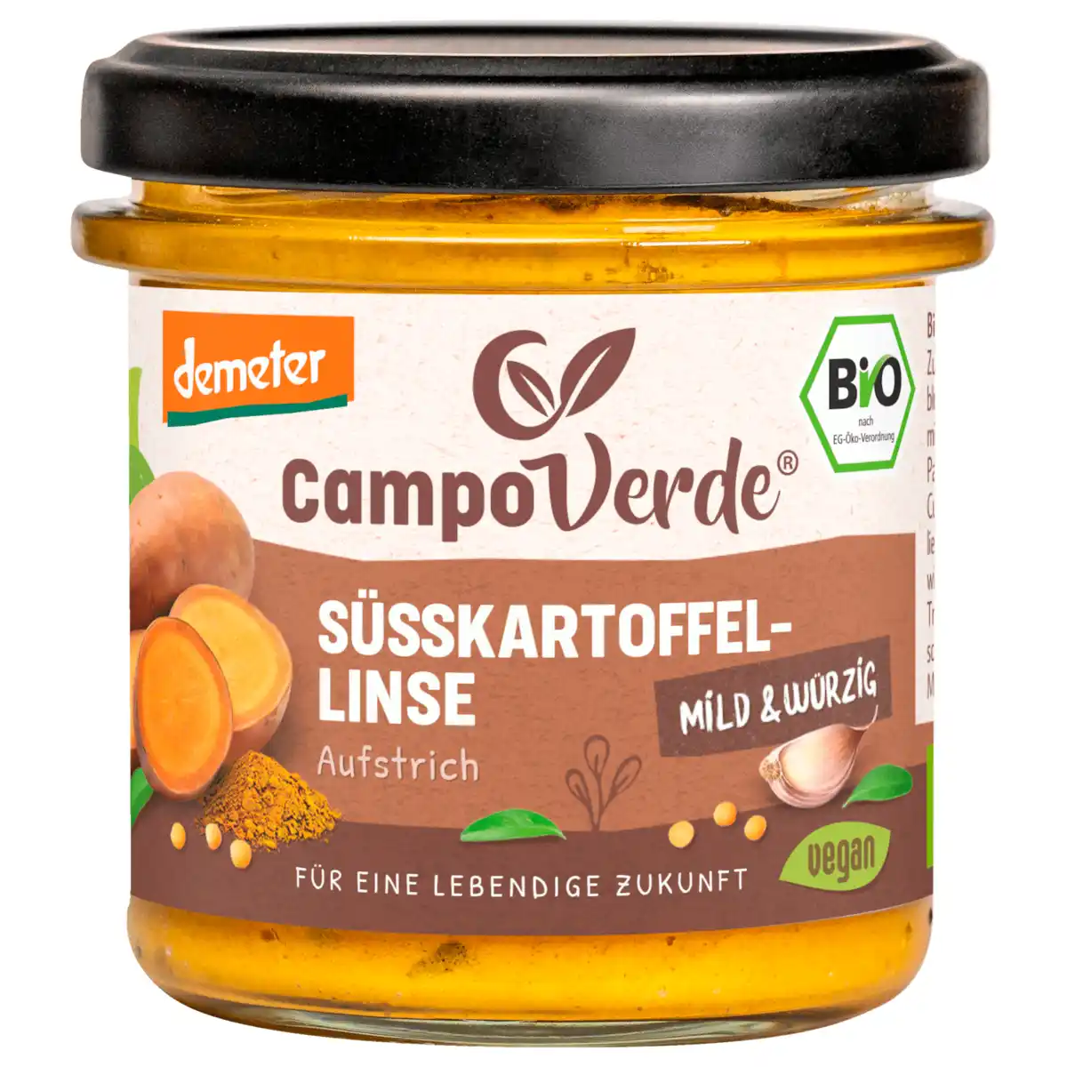 Bild 1 von Campo Verde Bio Demeter Süsskartoffel-Linse Aufstrich 135g